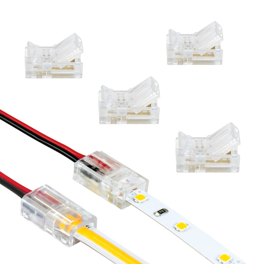 6 Pack 2 Pin LED Strip Light Wire to Tape Connectors