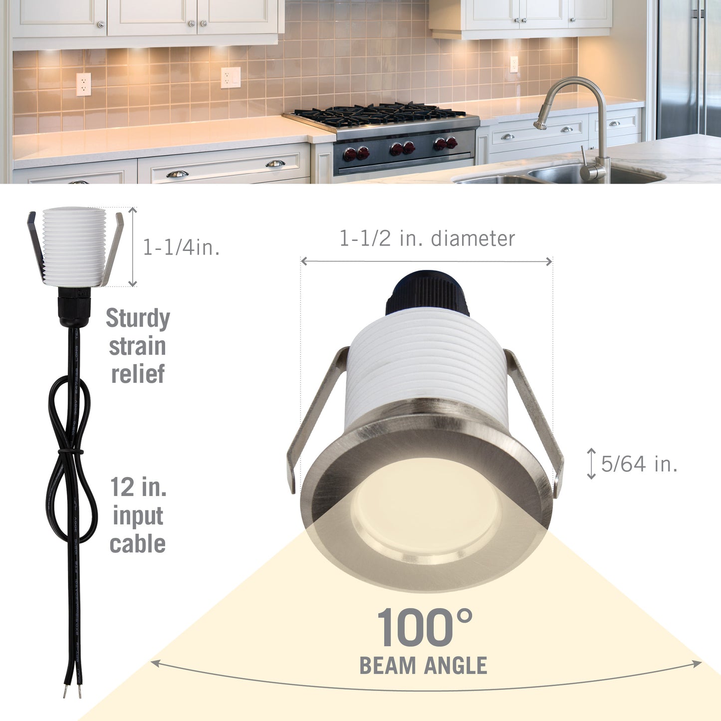 White Mini Indoor Outdoor Recessed LED Light