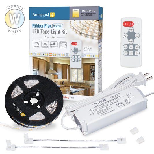 RibbonFlex Home 24V Tunable White CCT LED Strip Light Kit