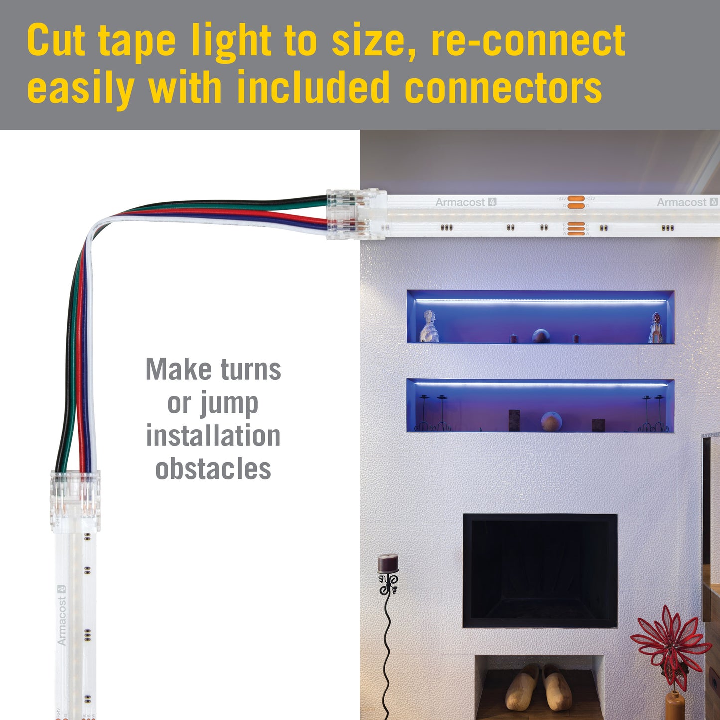 RibbonFlex LUX 24V RGB+W COB LED Strip Light Kit