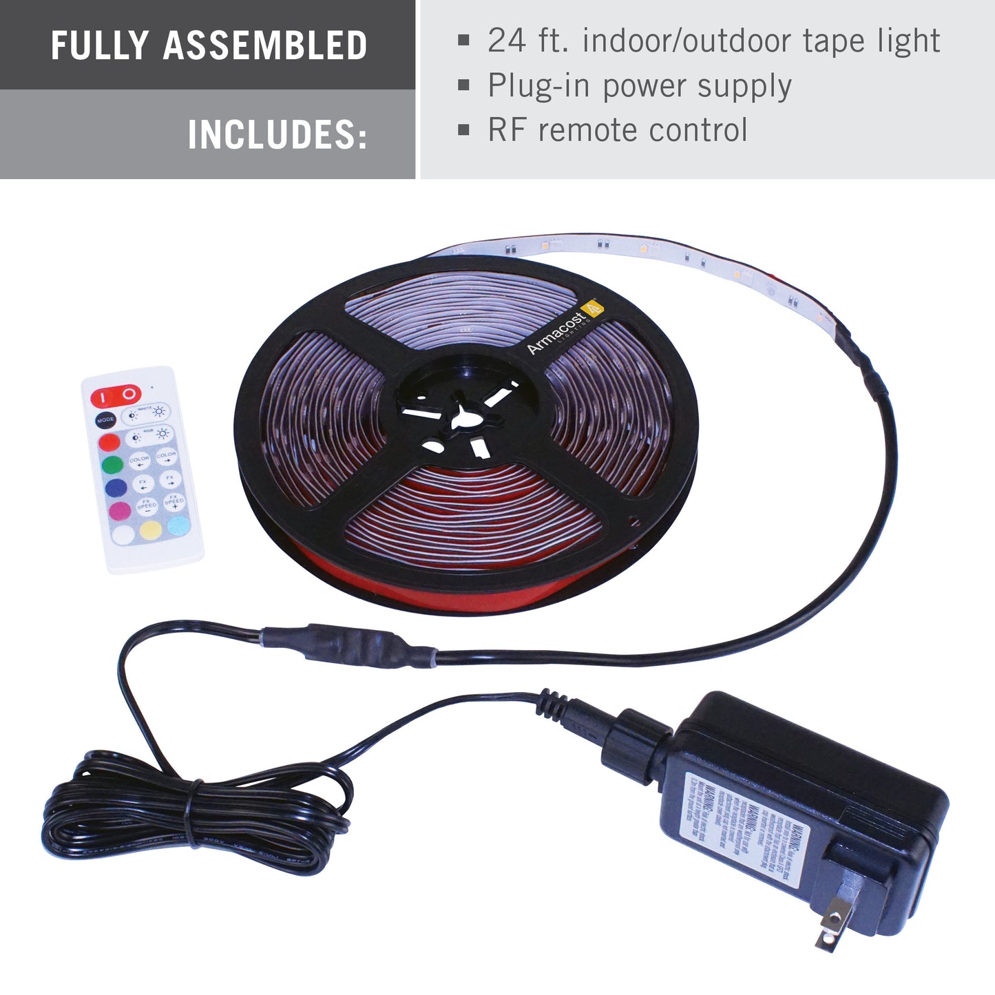 RibbonFlex Outdoor 24V RGB+W Multicolor LED Strip Light Kit