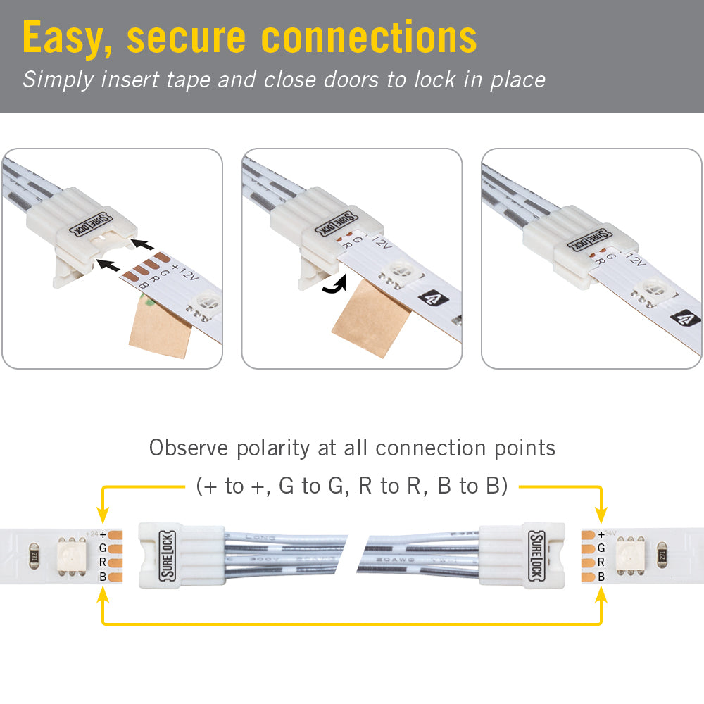 SureLock 4C RGB LED Strip Corner Connector Armacost Lighting