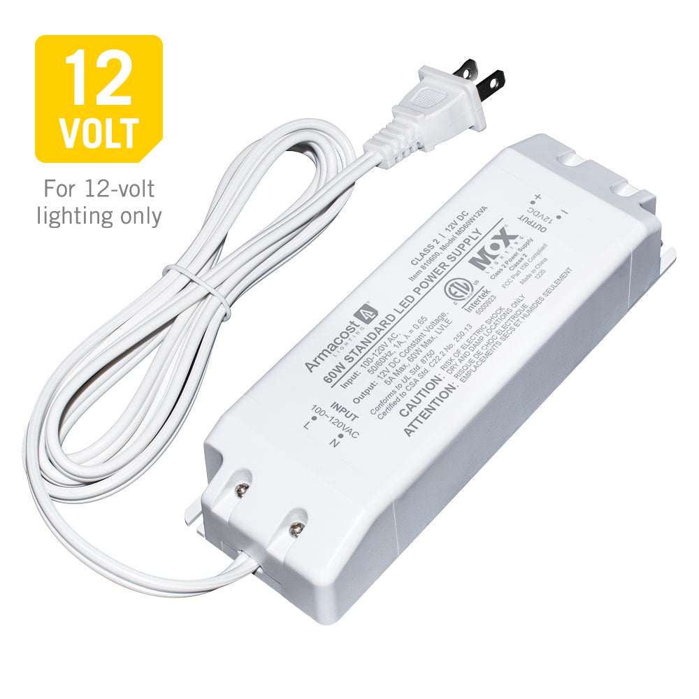 Armacost Lighting 810600 12 Volt LED Power Supply, 60 Watt, White