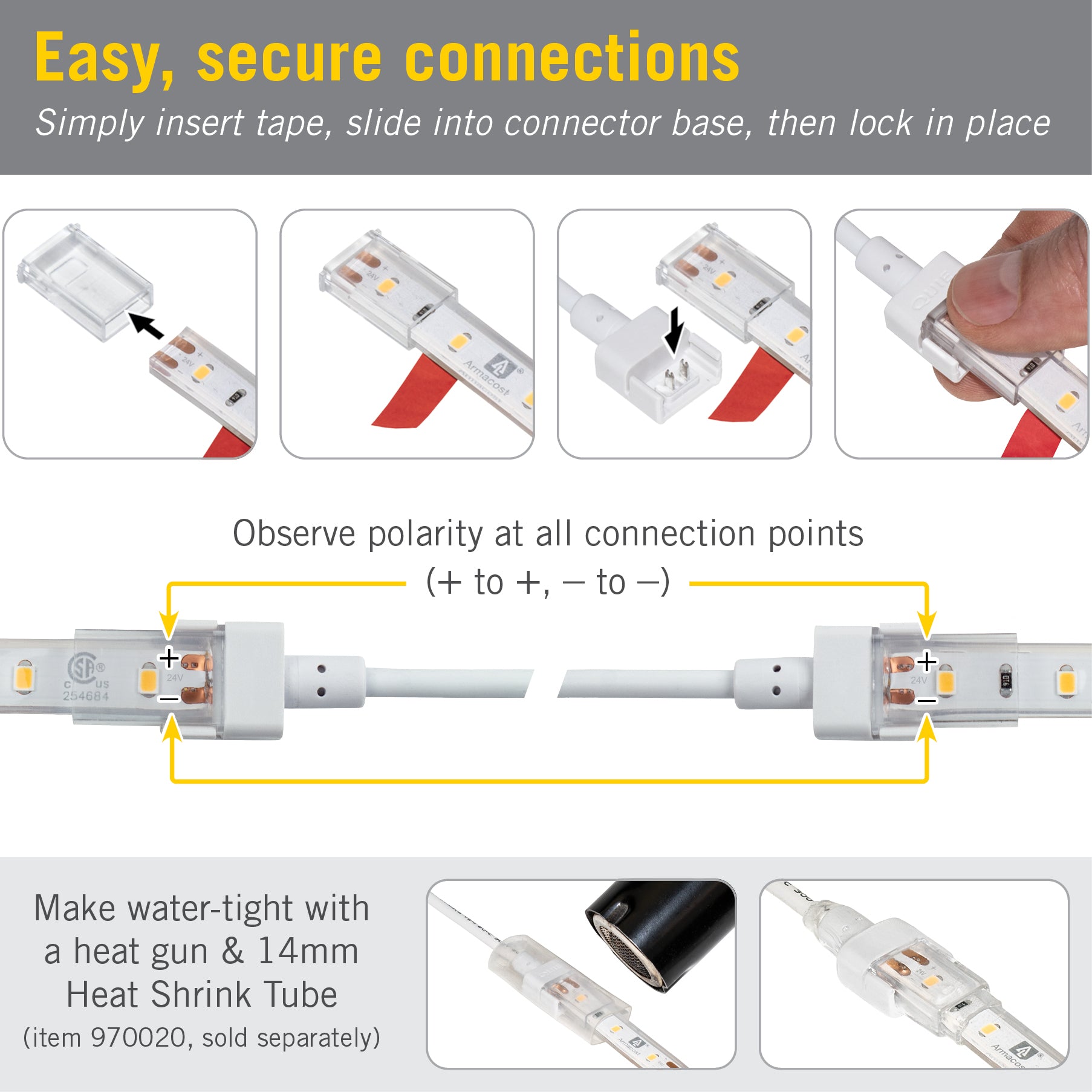 2C Outdoor LED Tape to Tape Connector Armacost Lighting