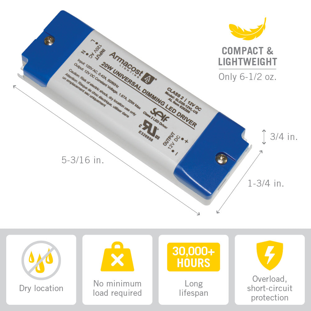 36W 12V Hardwired Value Waterproof LED Driver