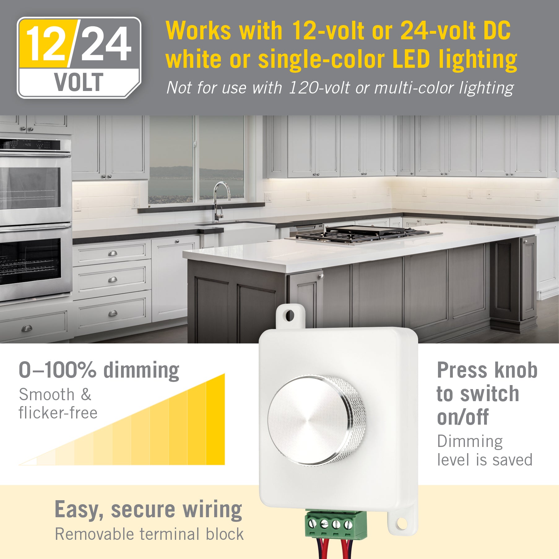 ProLine Rotary Knob LED Strip Light Dimmer Armacost Lighting