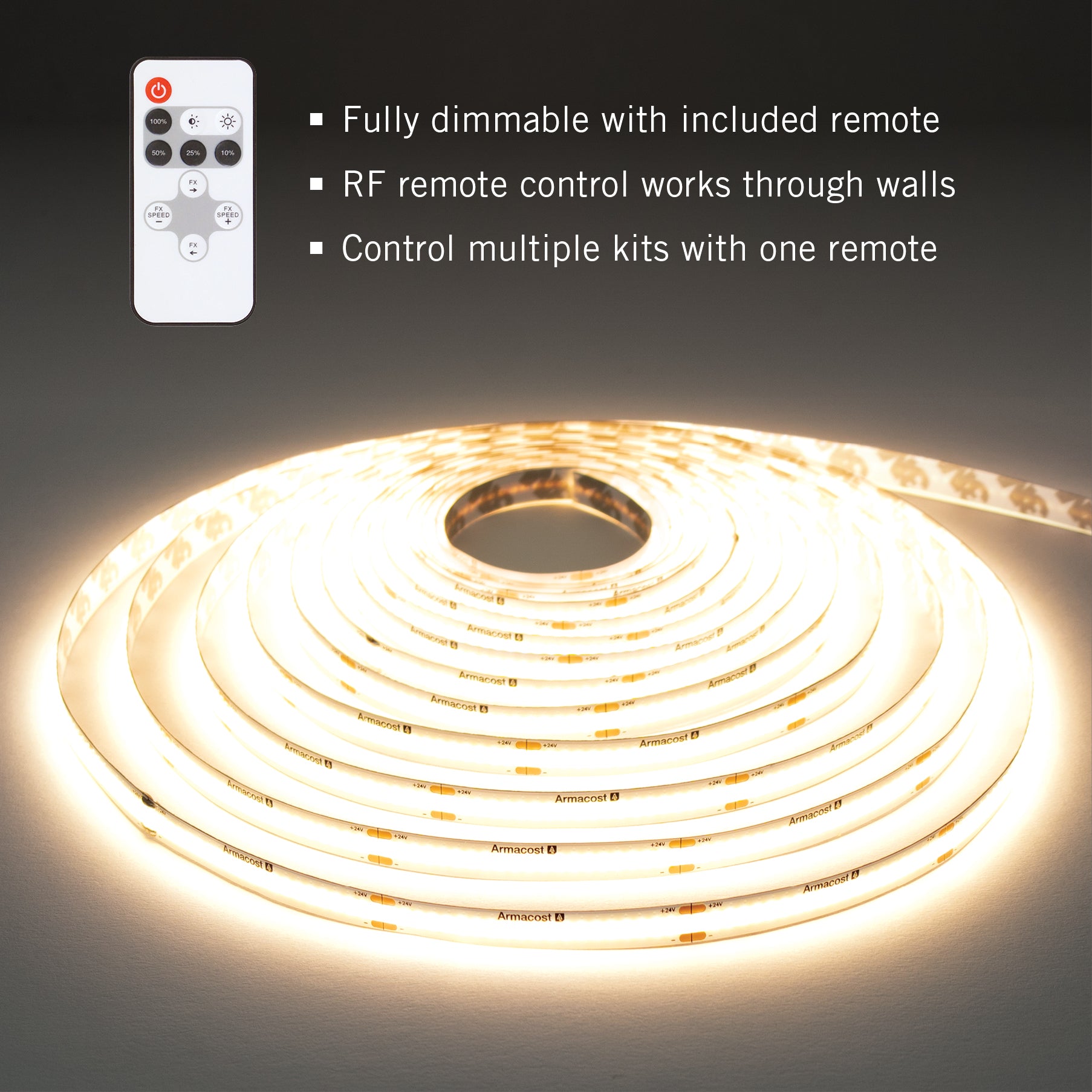 RibbonFlex Home 24V Continuous (COB) LED Strip Light Kit