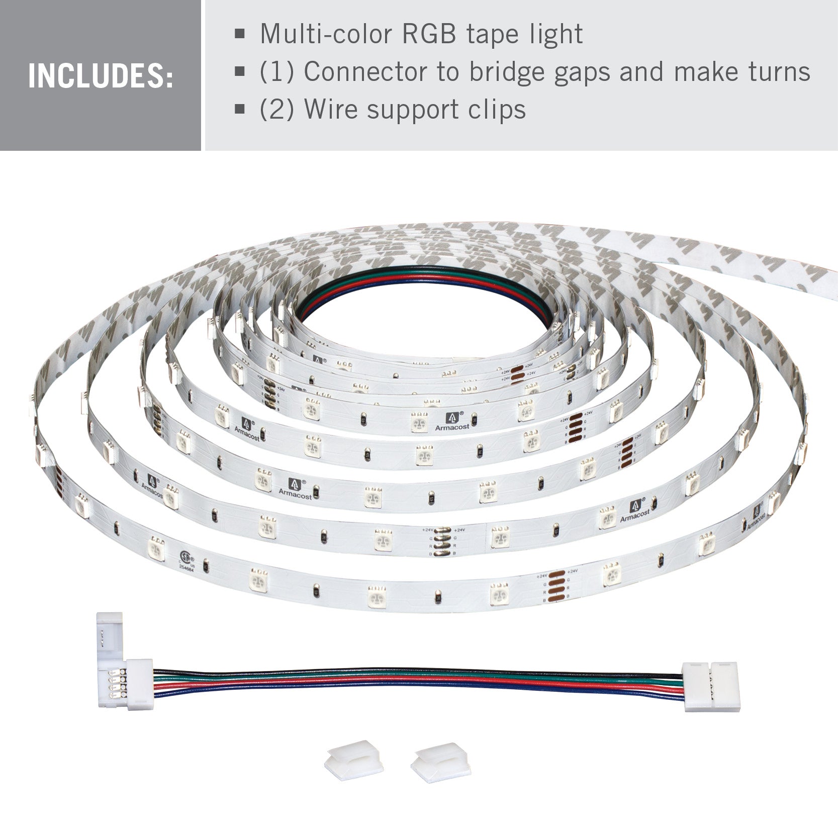 in stand houden Zeeziekte Stoutmoedig 24V RGB LED Strip Light Tape 30 LED/m – Armacost Lighting