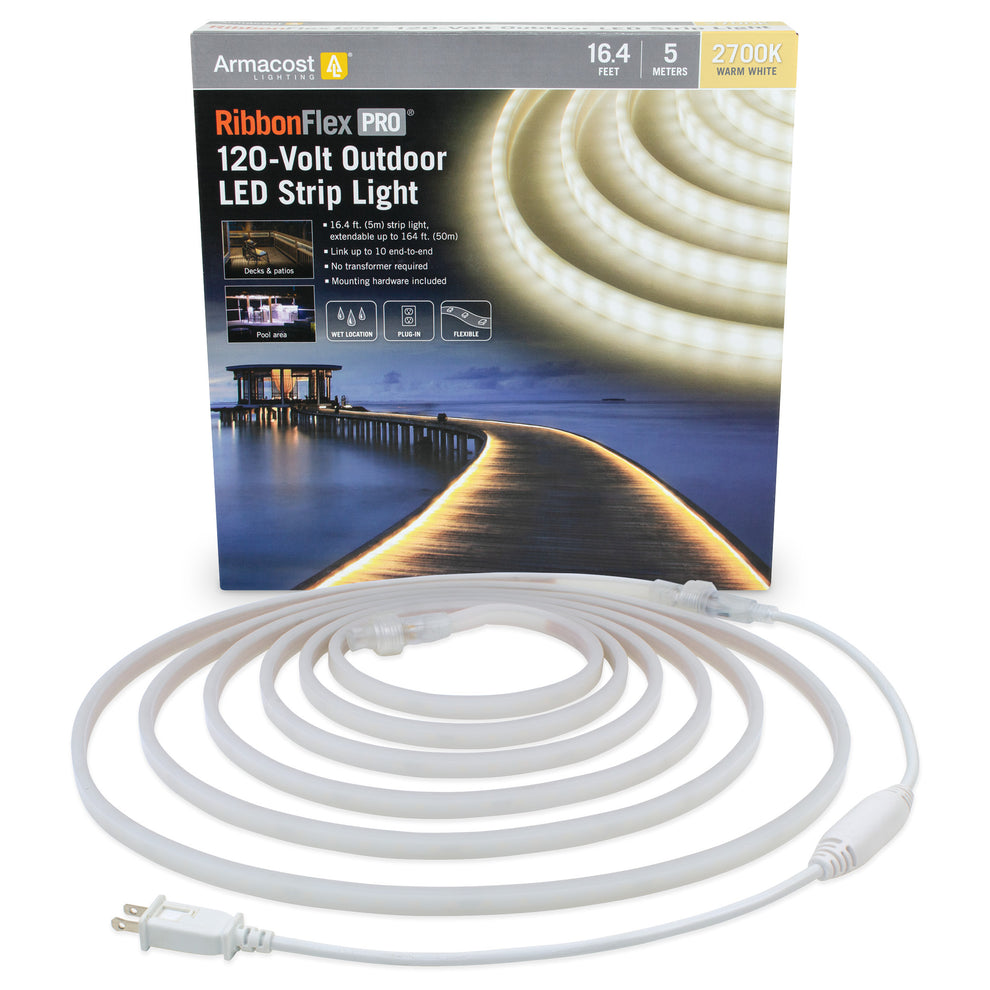 White 120V Outdoor LED Strip Light – Armacost Lighting