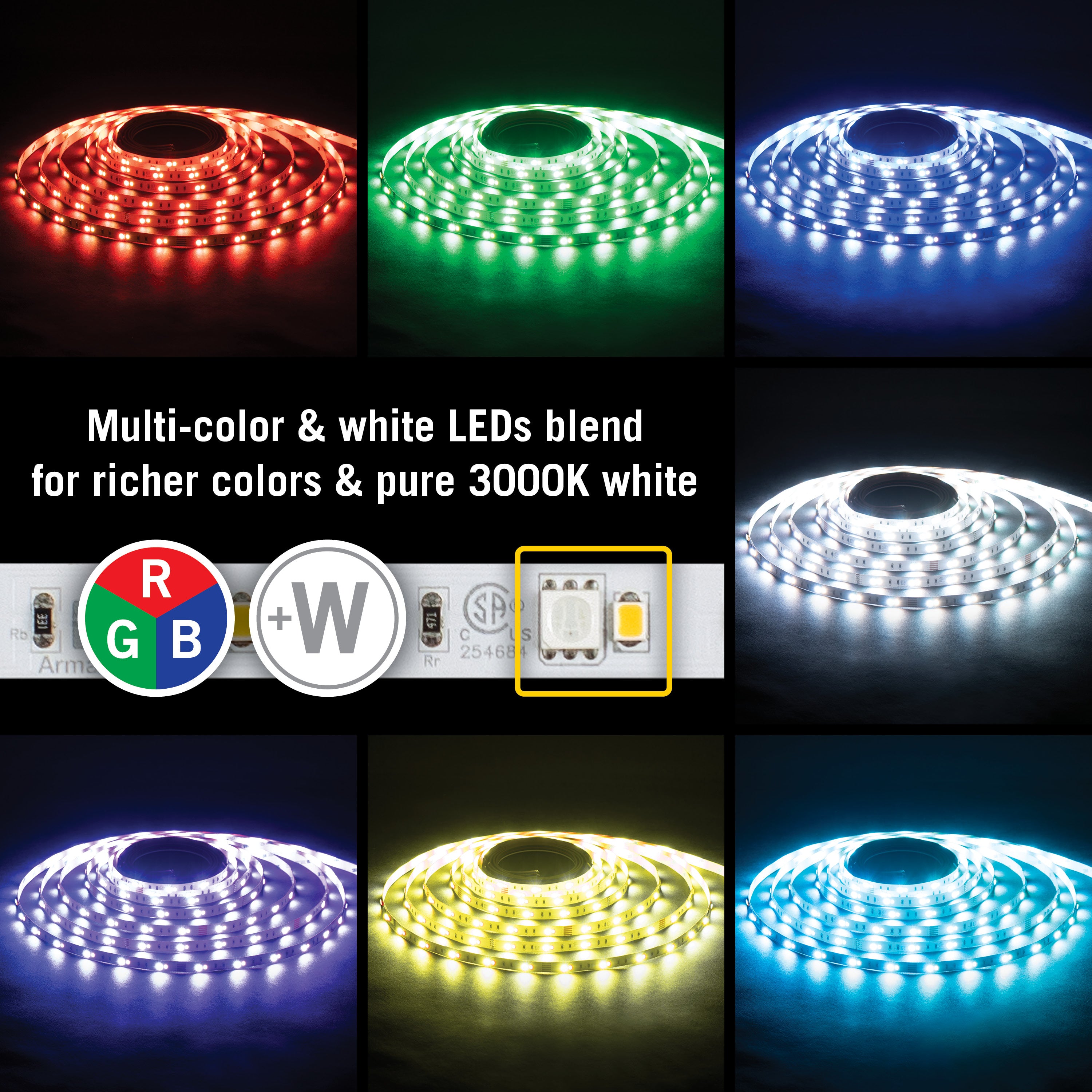 RibbonFlex Pro 24V RGB+W LED Strip Light Tape 30 + 30 LED/m